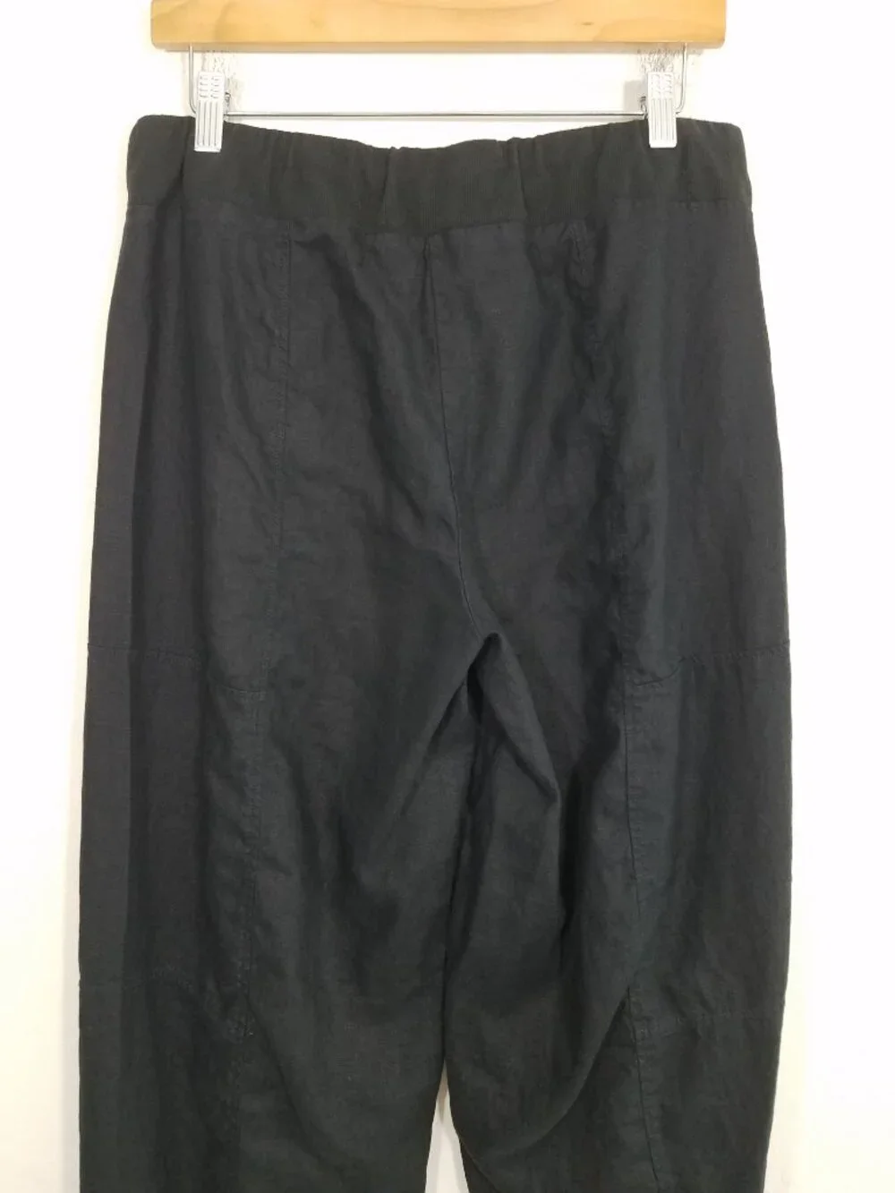 EUC Eileen Fisher Organic Linen Pull-On Drawstring Waist Pants Black Size M